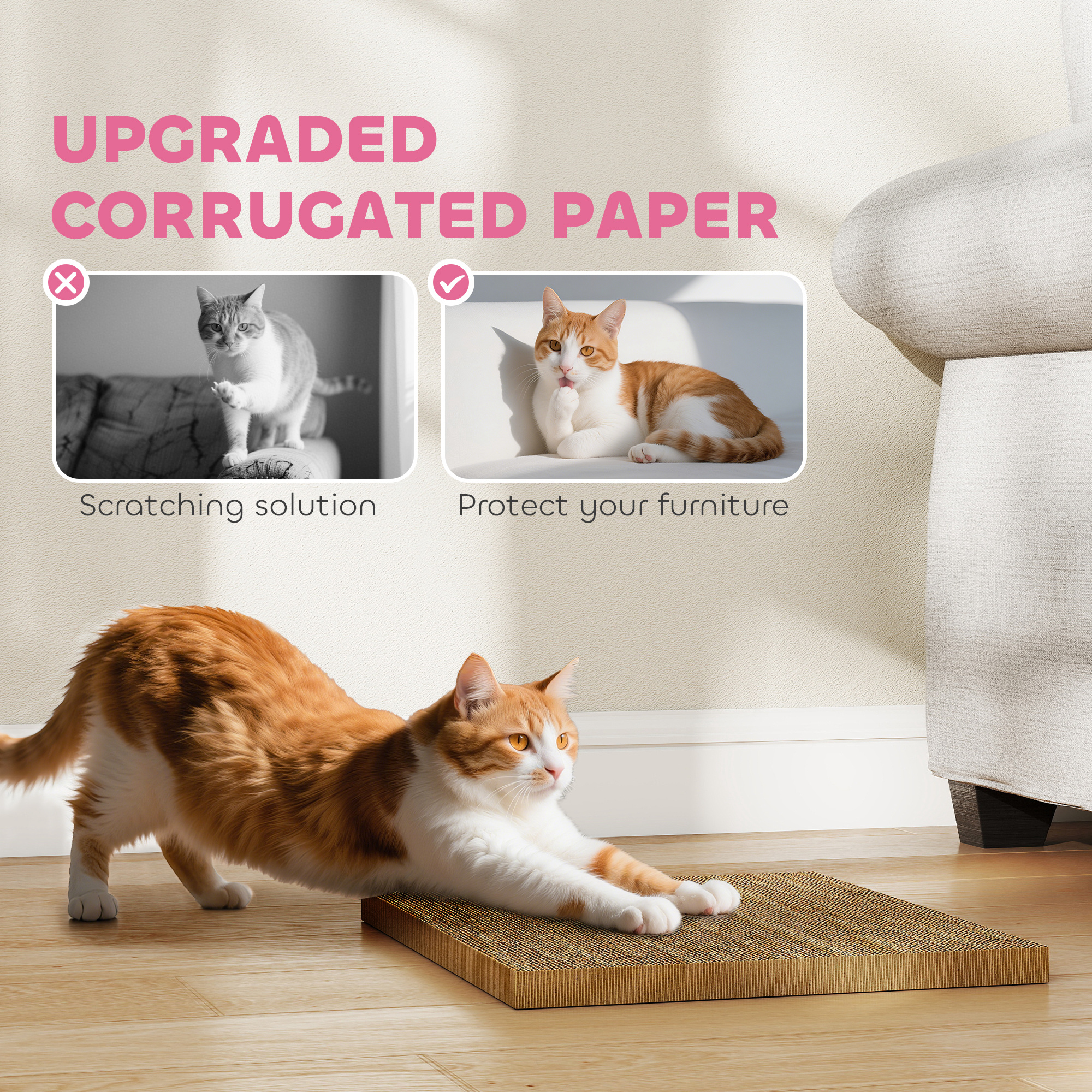 2 In 1 Gaming Style Cardboard Cat House With Scratching Board & Catnip For Indoor Cats photo 2