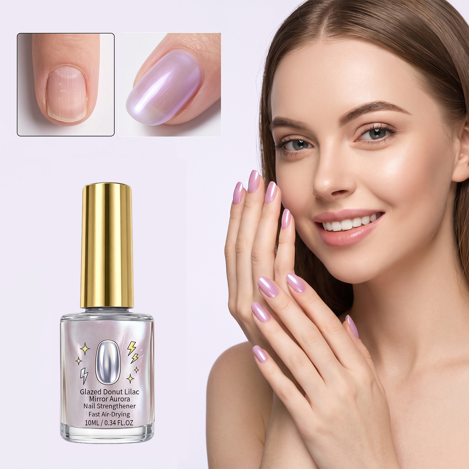 Mirror Aurora Purple Nail Polish 10ml 1piece photo 3