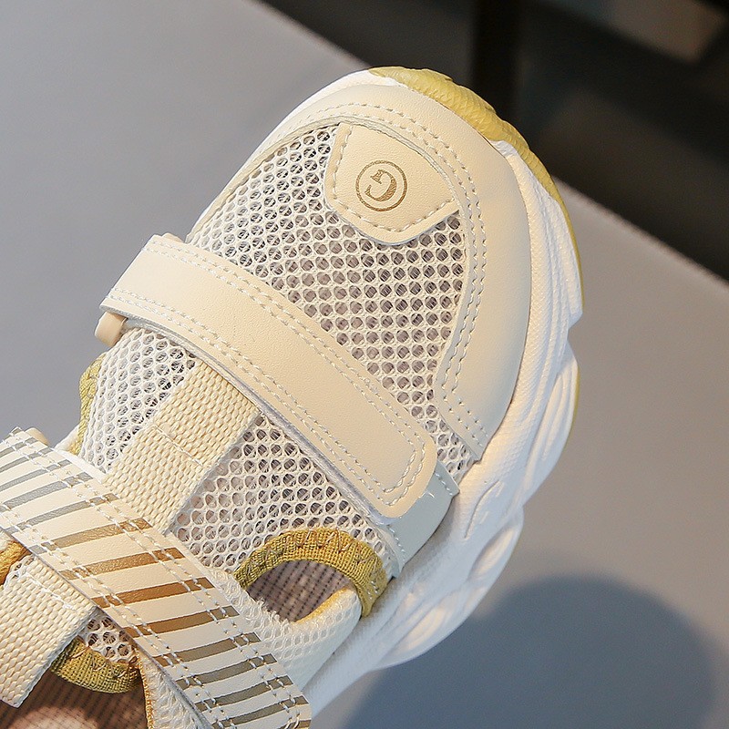Kids Summer Sandals Sneakers, Breathable Single Mesh Hook & Loop Running Shoes, Ultra Light Non-slip Soft Sole Girls Dad Sneakers photo 5