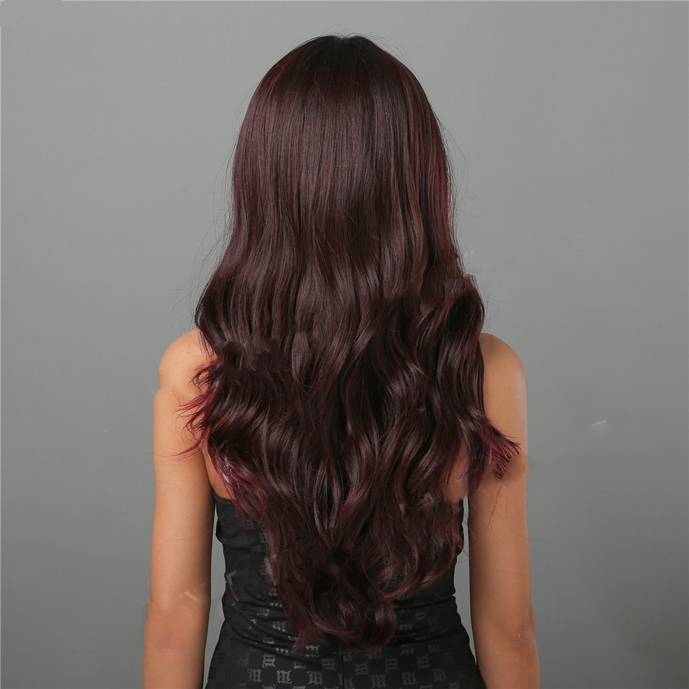 Middle Long Curly Hair With Reddish Brown High Temperature Silk Wig photo 2