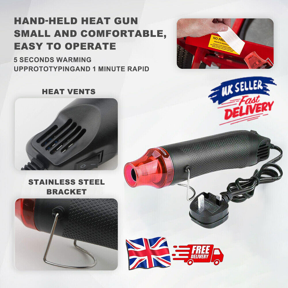 300W Handheld Hot Air Gun Portable Mini Heat Gun For DIY Crafts Shrink Wrapping photo 8