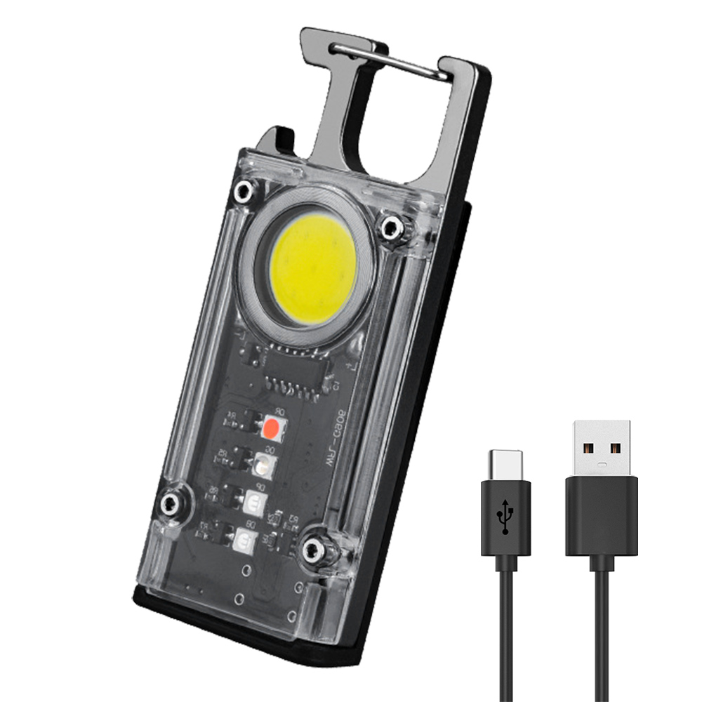 COB LED Magnetic Flashlight Keychain Torch Mini Pocket Rechargeable Light Lamp photo 2