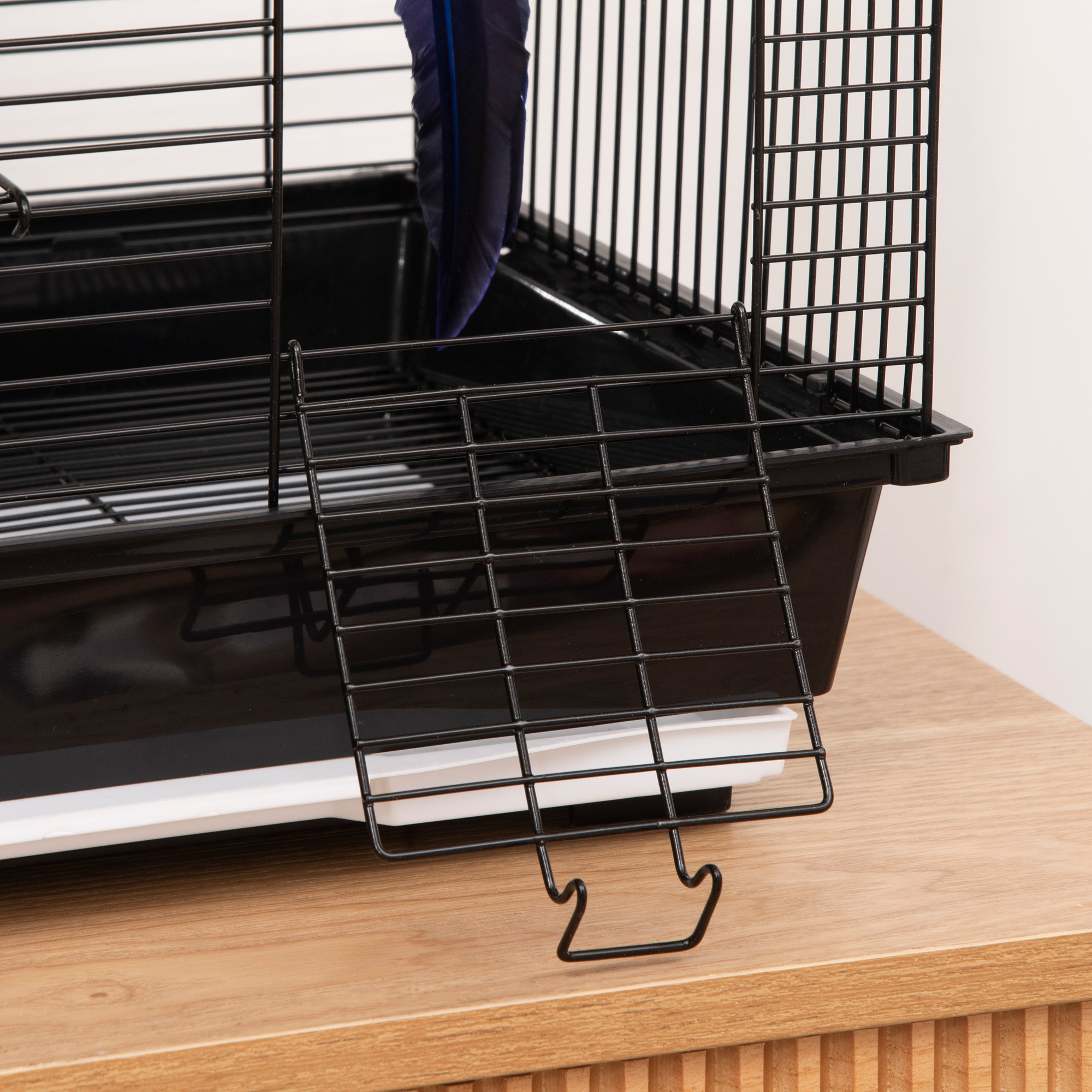 Small Bird Cage For Canaries Finches 47cm High With Swing 2 Perches Slide Out Tray 0.9cm Bar Spacing photo 5