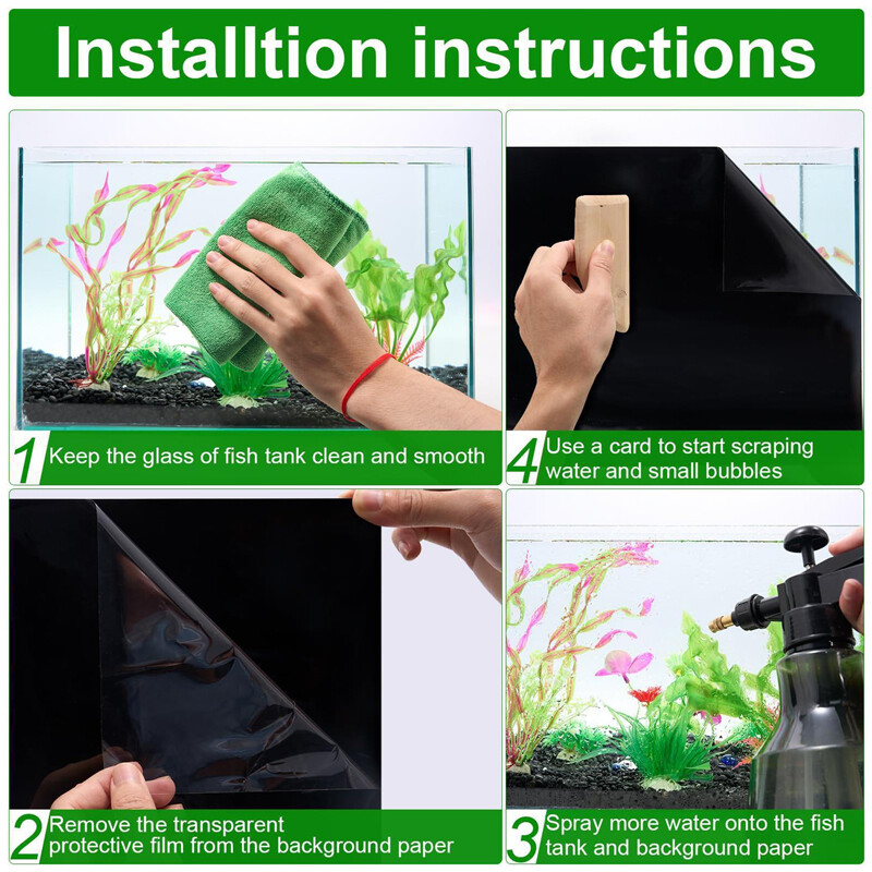 Aquarium Background Static Cling Black Fish Tank Background Wallpaper Fish Tank photo 6