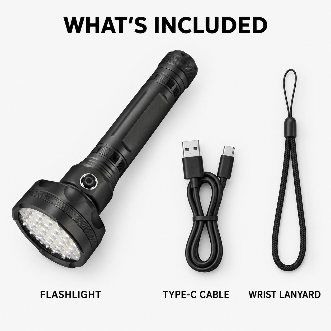 Rechargeable Type C LED Work Light 7000mAh W5212 1 8000LM Wrist Strap Flashlight Aluminum Alloy photo 8