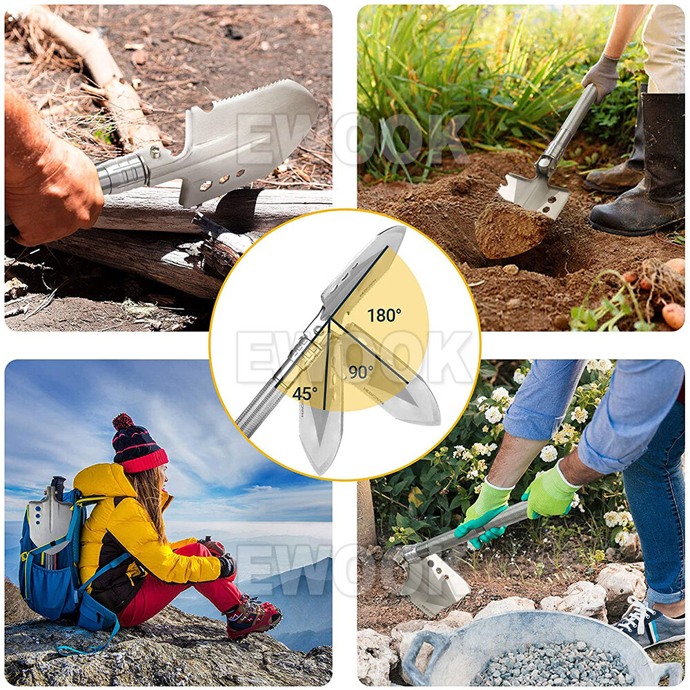 Camping Shovel Folding Outdoor Survival Tools Multifunction Hiking Military photo 2