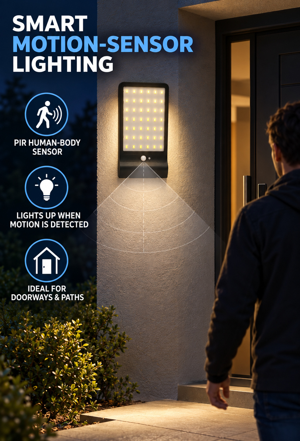 Solar Powered Rechargeable Motion Sensor LED Work Light 20W For Auto W732 Street Outdoor Road photo 8