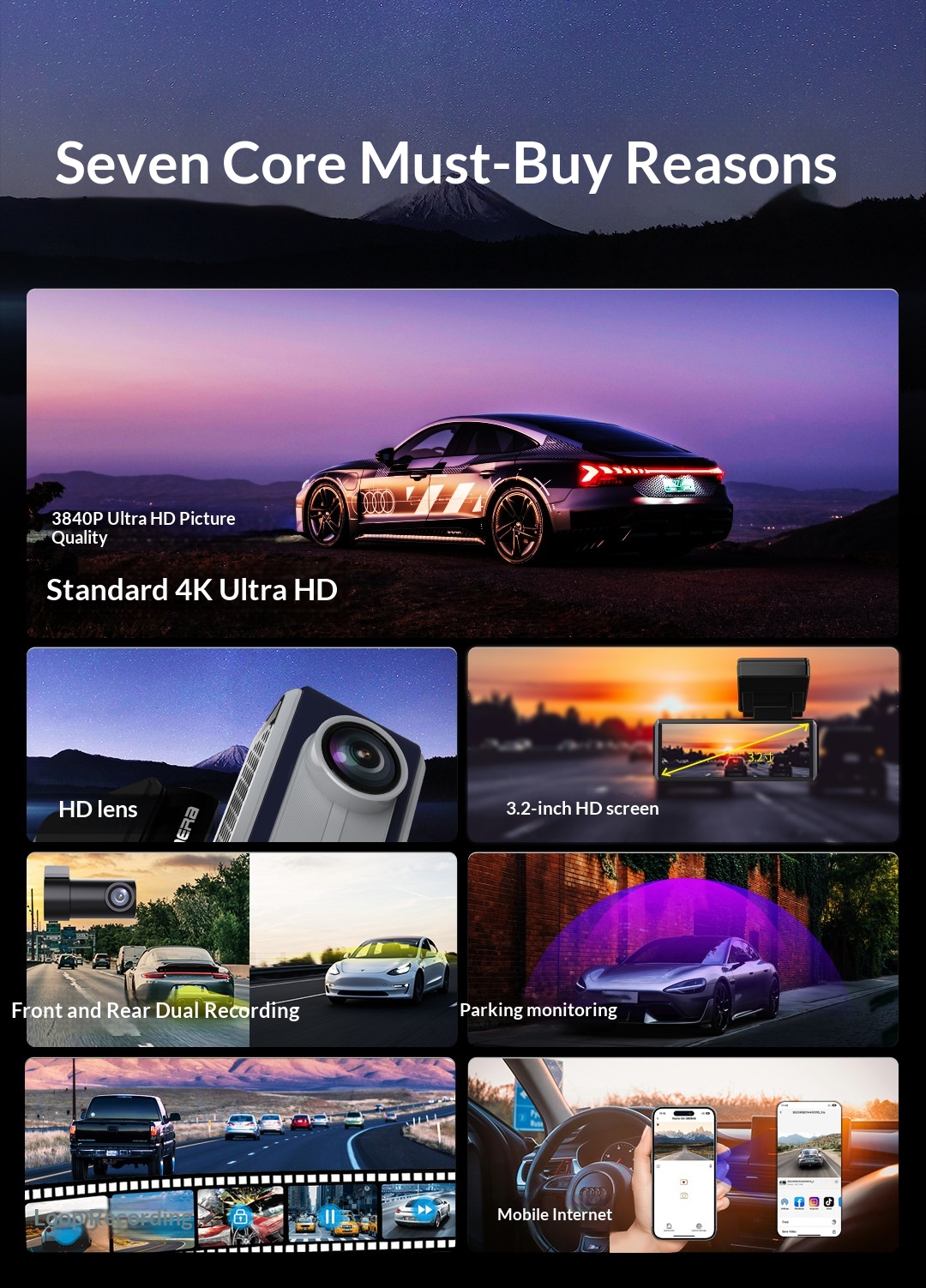 Dual-camera High-definition 4K Car Dashcam With Recording Function photo 4