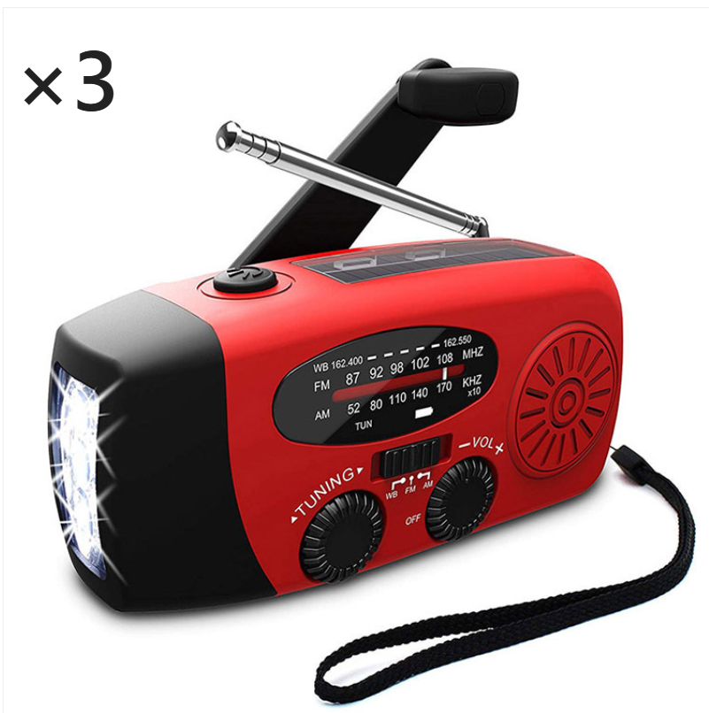 Red Solar Radio 2000mAh Plastic Full Band Radio With USB Port & Built-in Speaker photo 5