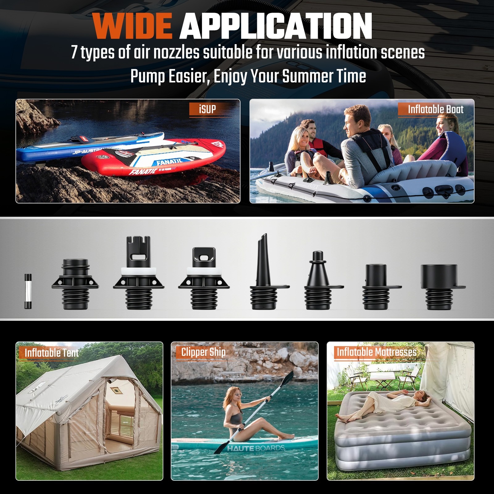 12V SUP Electric Air Pump 20PSI Max Digital LCD For Paddle Board Inflatable Boat photo 3