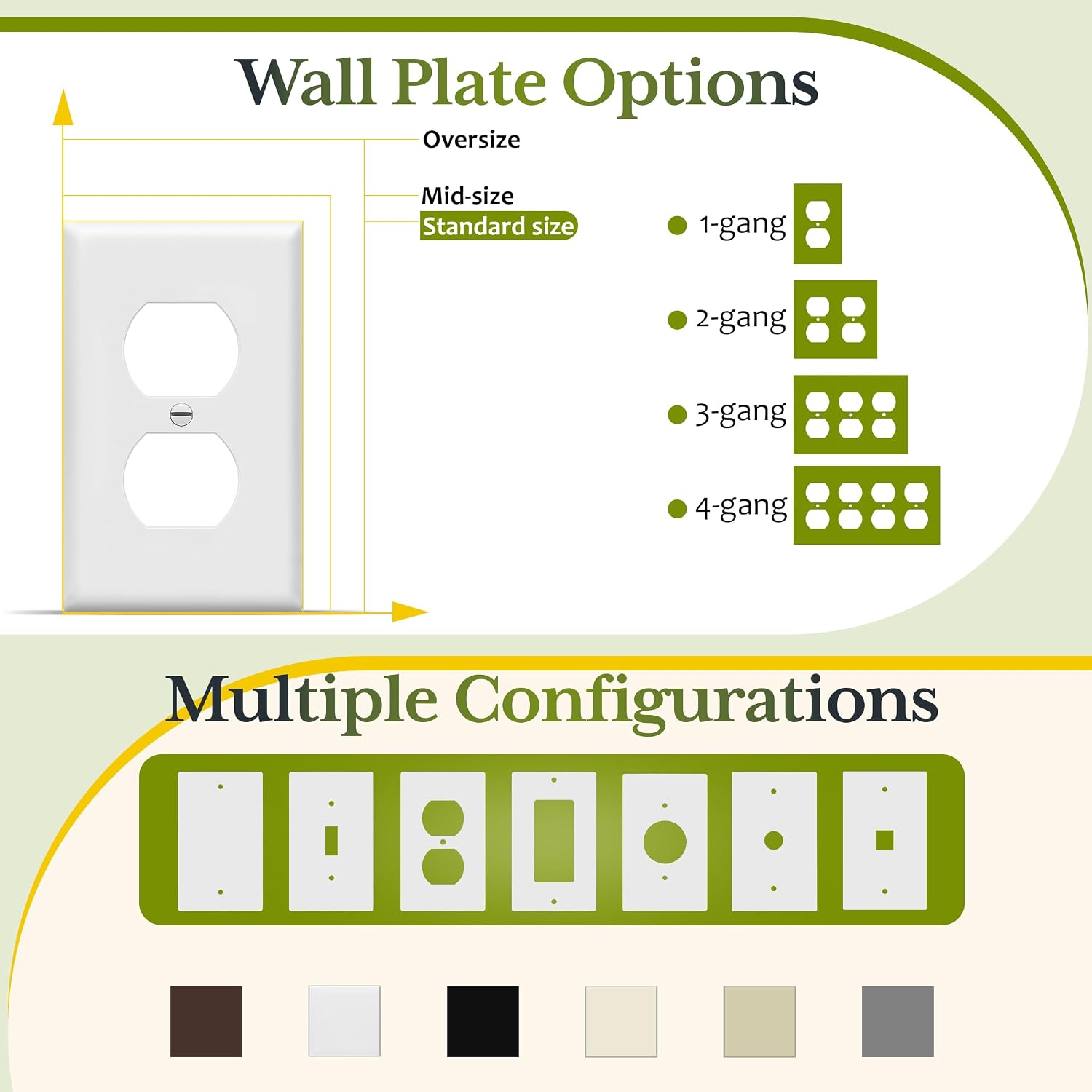 Duplex Wall Plates 10 Units, White Electrical Outlet Covers For Standard Wall Switches And Home Electrical Fixtures photo 5