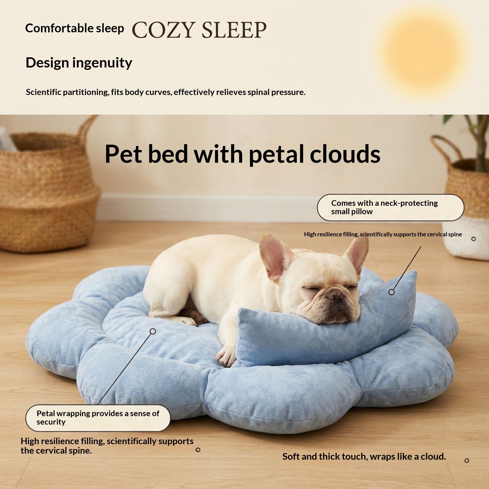 Sunflower Pet Sleeping Mat, Thickened For Autumn And Winter, Warm Nest For Cats And Dogs, Non-Slip, Washable, Suitable For Kittens And Puppies photo 7