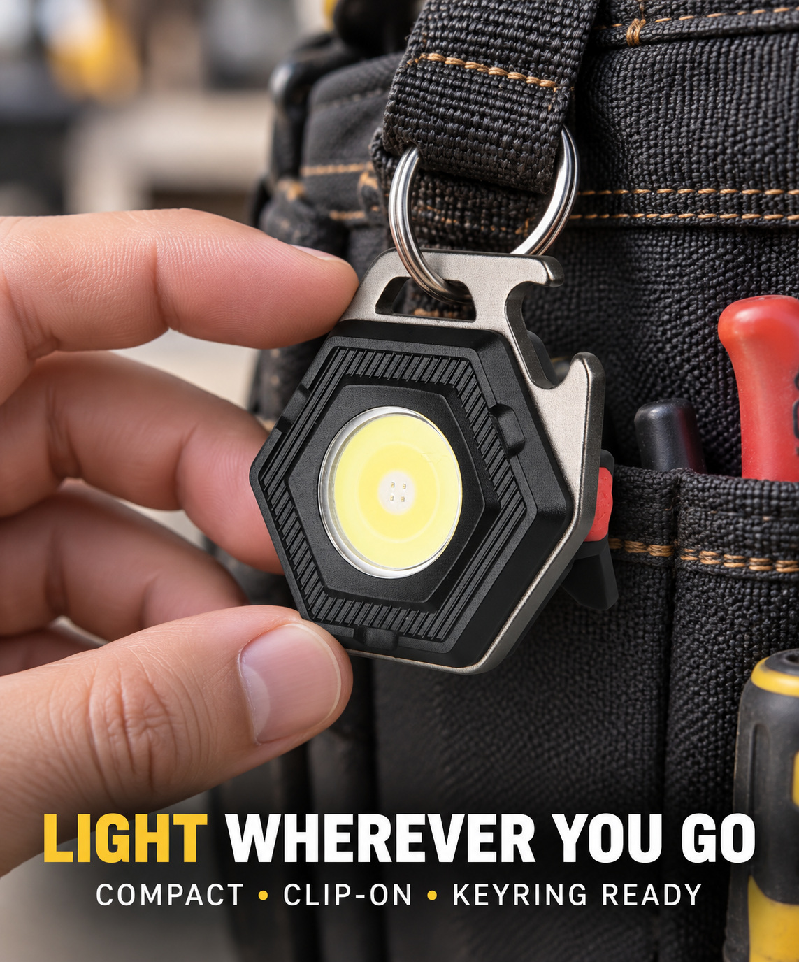 Rechargeable Magnetic Battery Display Type C LED Work Light Hanging Hook W5131 500LM 3 Hour photo 8