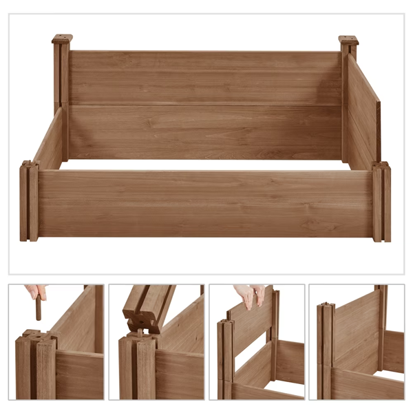 Divisible Planter Box For Home Vegetable Flower, 95inch L X 25inch W X 11inch H, Dark Brown photo 2