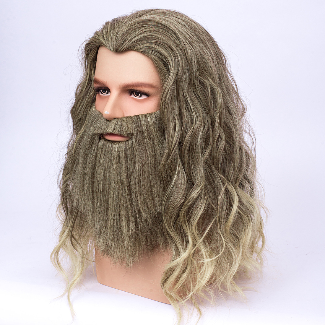 Halloween Cos High Quality Matte Temperature Silk Wig Beard photo 4