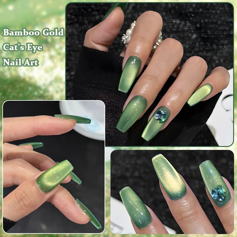 MS RAINBOW Amber Gold Cat Eye Gel Polish 05, Magnetic Cat Eye Nail Gel, Soak Off UV LED Nail Art Varnish For Salon Home DIY photo 3