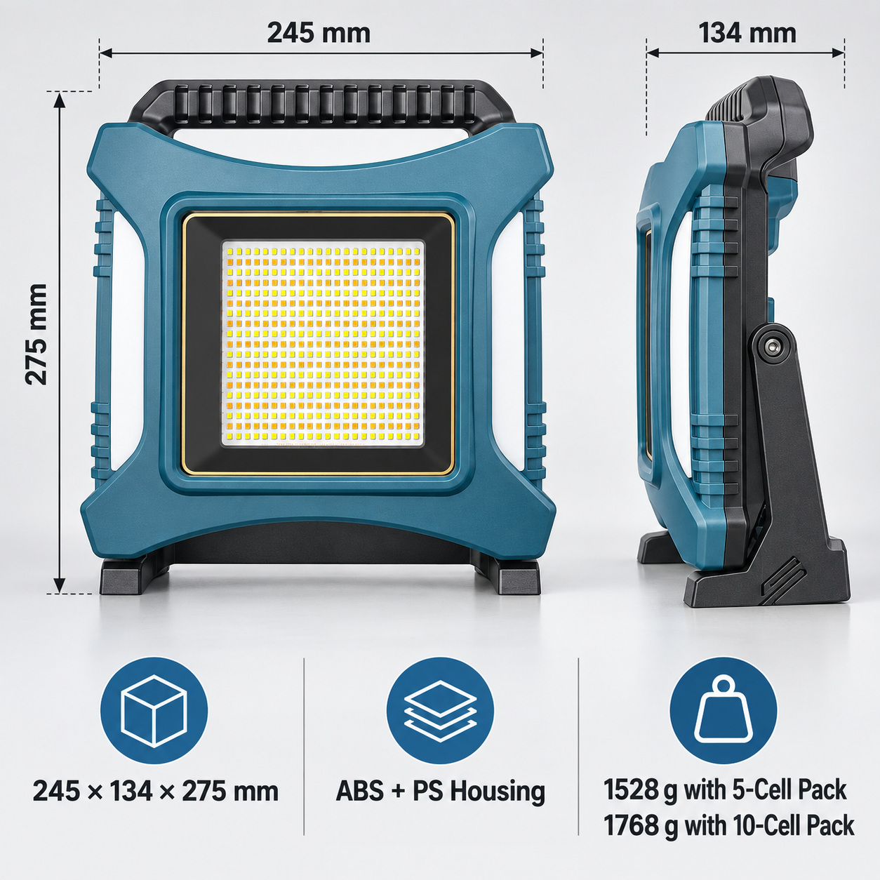 Rechargeable Type C Batteryversion 18650 W8142 2 Wholesale Supply 6500mAh Battery LED Flood Light 437 photo 6