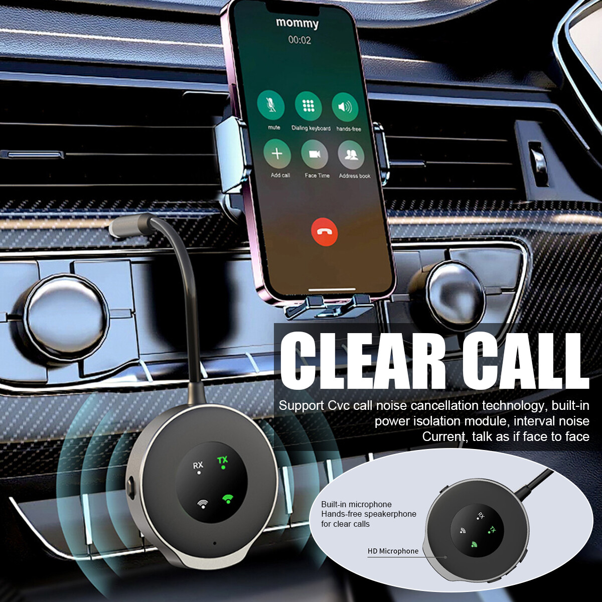 Bluetooth 5.3 Wireless Transmitter Receiver Car FM Aux Audio Adapter 3.5mm Jack photo 6