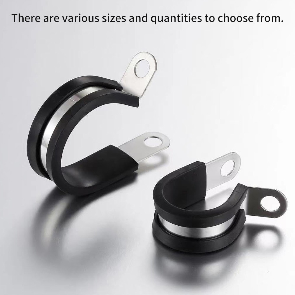 52Pcs P Clips Cable Hose Pipe Clamps Holder Air Clip Clamp Set For Wire Cable AU photo 2