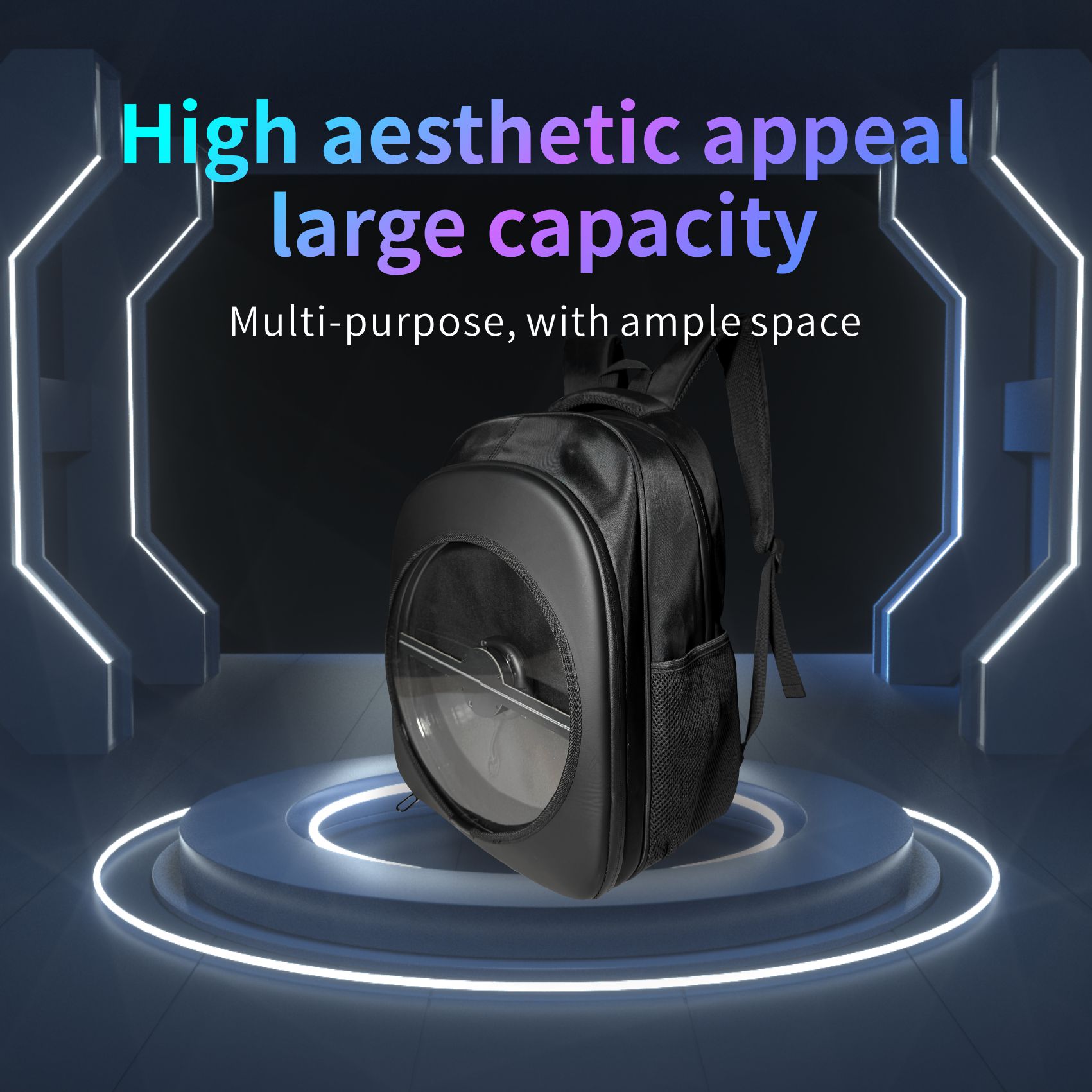 Wiilala Cross-border 3D Holographic Backpack Mobile Outdoor Advertising Display Stereoscopic Projection 3D Holographic Backpack, Supports Content Replacement Via Mobile AppSupports 5V3A Power Bank photo 2
