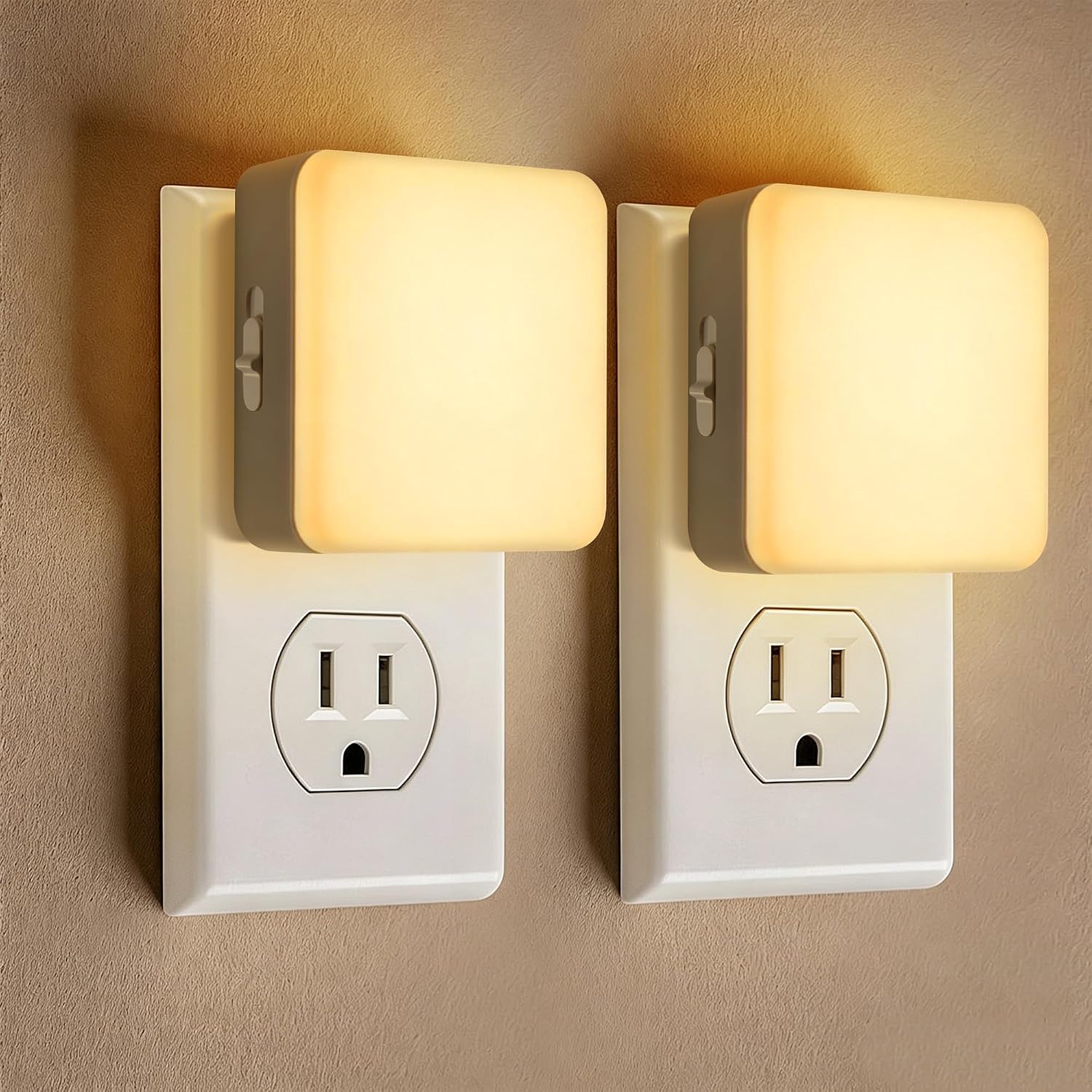 Dusk To Dawn Sensor Night Lights, Plug In, Auto On Off  2 Pack, Automatic LED Night Light For Bedroom  Hallway And Home photo 1