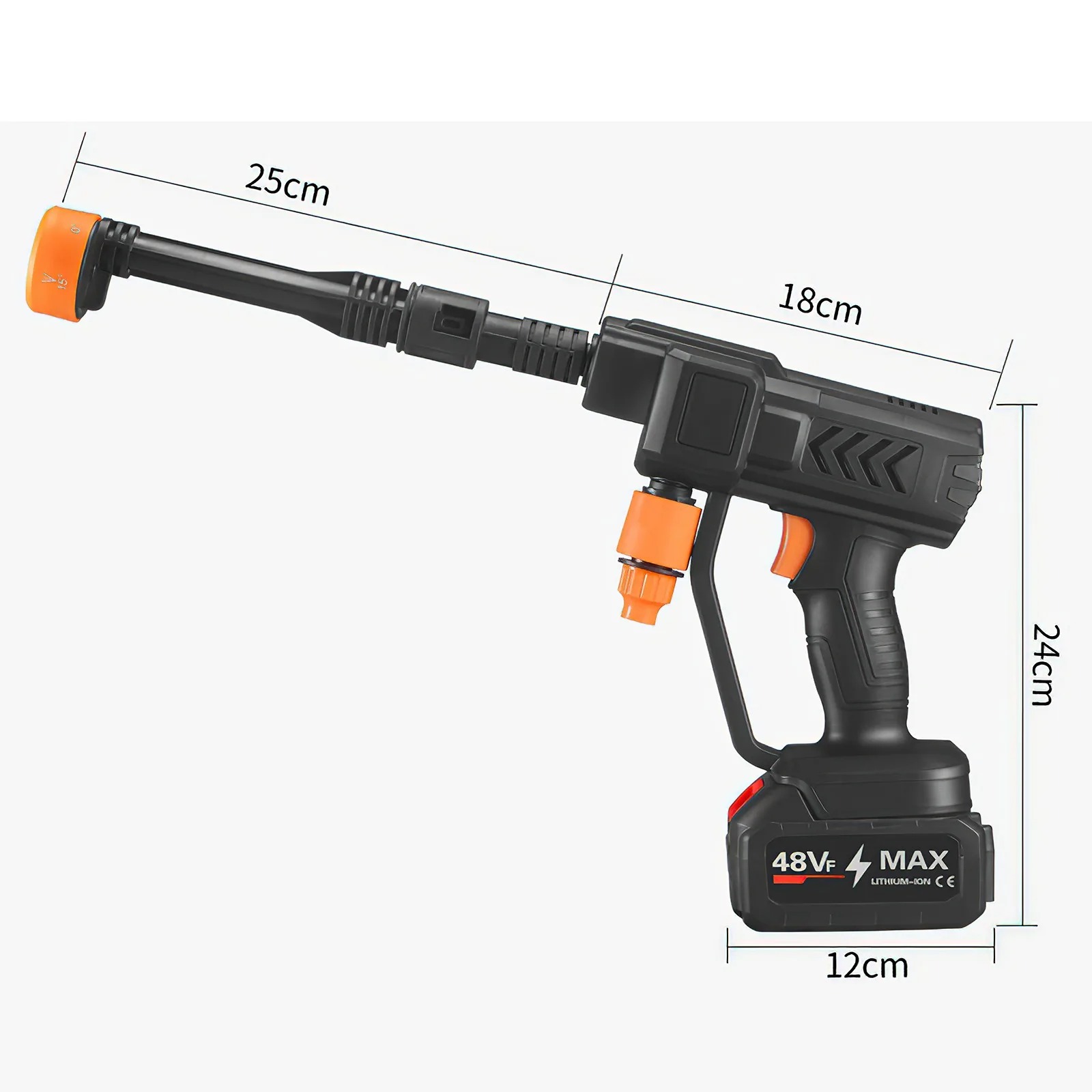 48Vf Portable High-Pressure Washer With Spray Gun And 6-in-1 Nozzle For Cleaning And Watering Cars, Floors, And Gardens photo 5