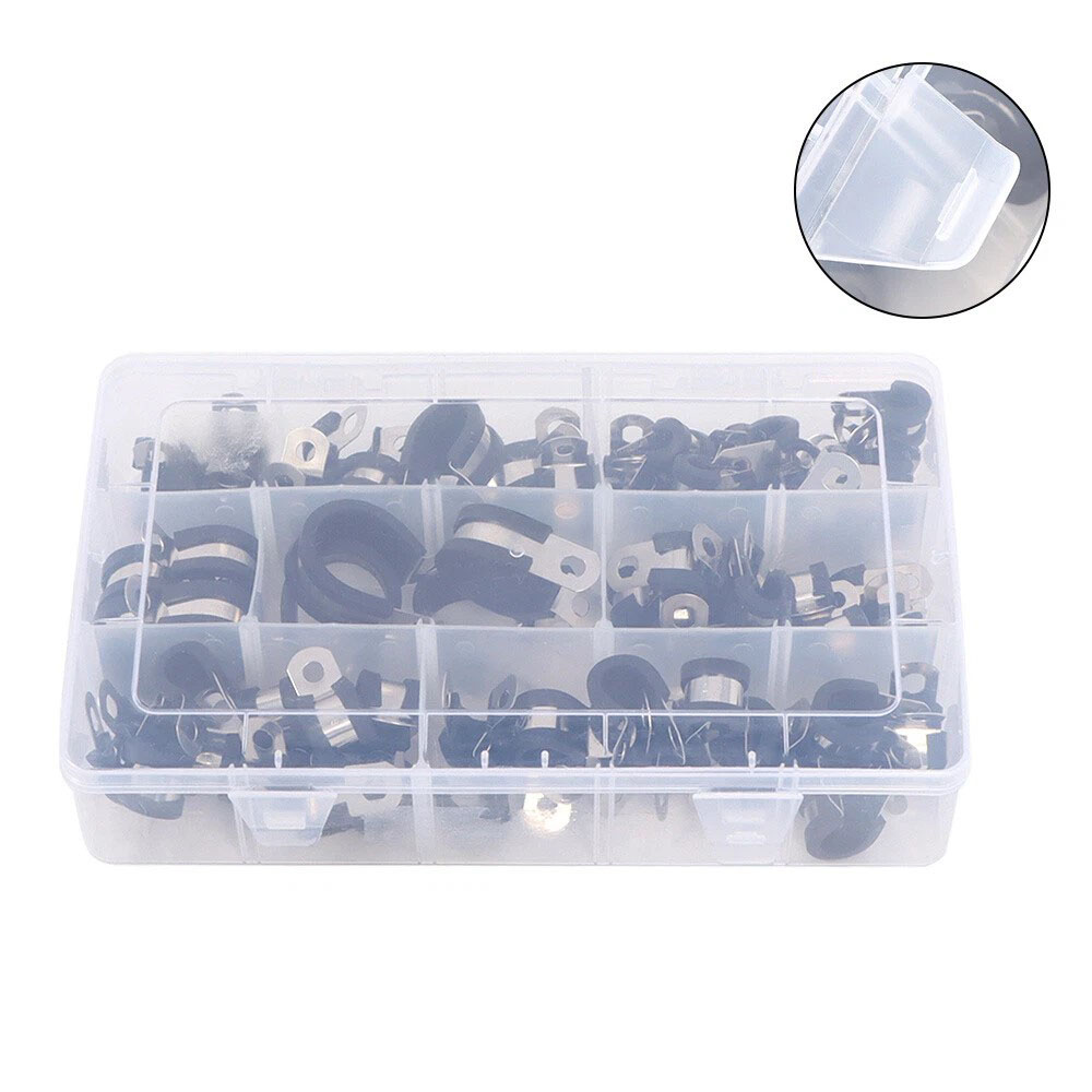 Rubber Lined P Clips Stainless Steel Cable Hose Pipe Clamps Holder Air Clip X72 photo 8