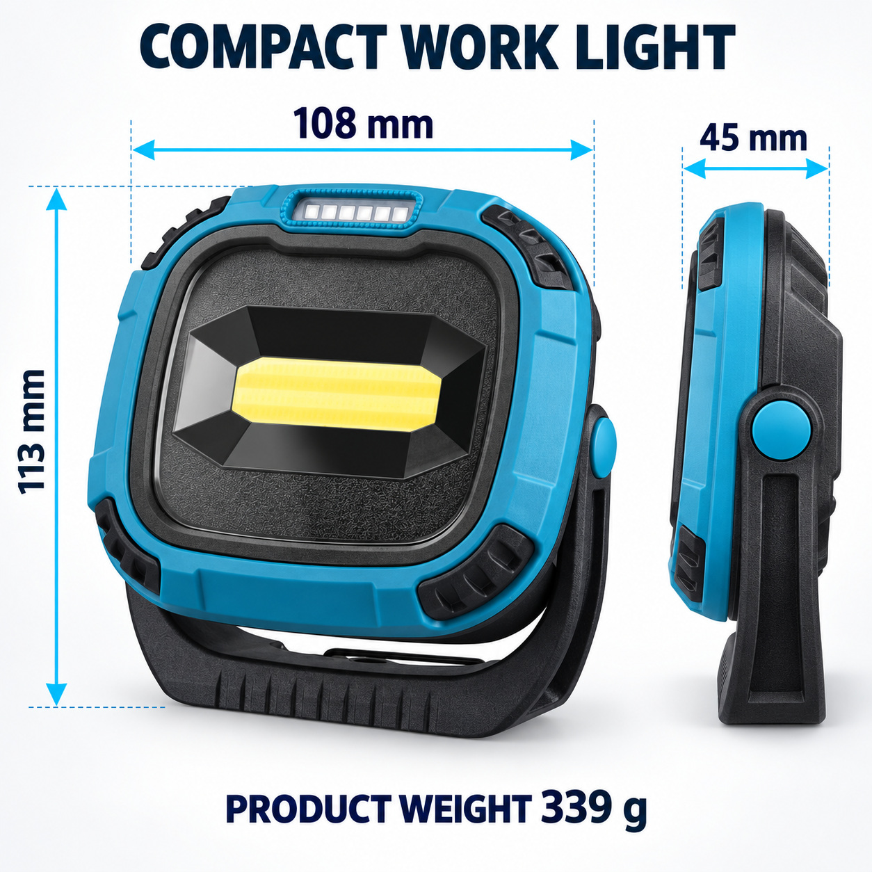 Rechargeable Magnetic Battery Display Type C LED Work Light Base Hanging W895 2 Adjustable Stand photo 7