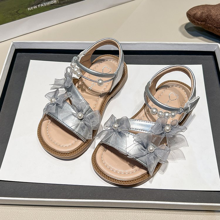 Fairy Style Girls' Baby Princess Sandals, Bow Shaped Children's Roman Shoes, Summer New Style Girls' Beach Shoes photo 6