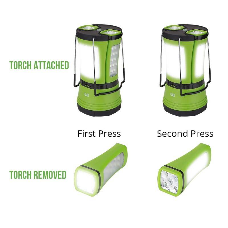 3 In 1 Camping Lantern With 2 Detachable Torches, Dual Power USB D Battery Camping Light, 600LM photo 7