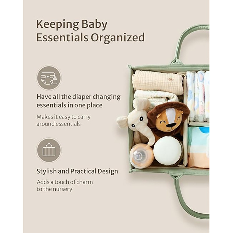 Handheld Portable Mommy Bag Large Capacity Professional Customized Maternal And Child Storage Bag Storage Bag - Green Grid photo 4