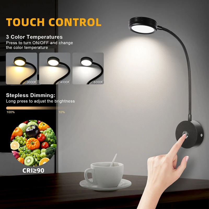 12V LED Touch Dimmable USB Spot Reading Light Motorhome Campervan Caravan Boat photo 8