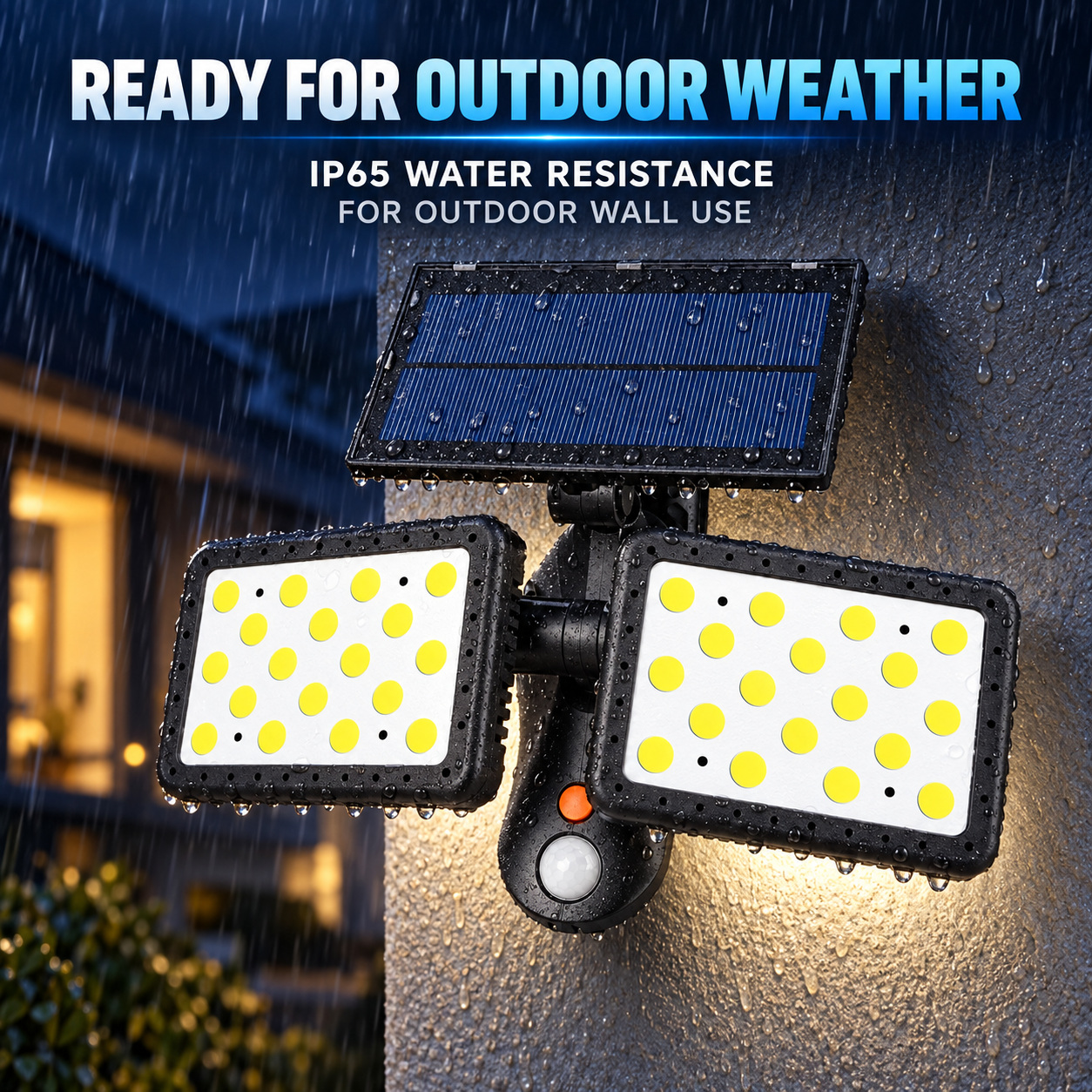 Solar Powered Rechargeable Motion Sensor Waterproof LED Wall Light W770B COB 1x 18650 Battery Sconce photo 2