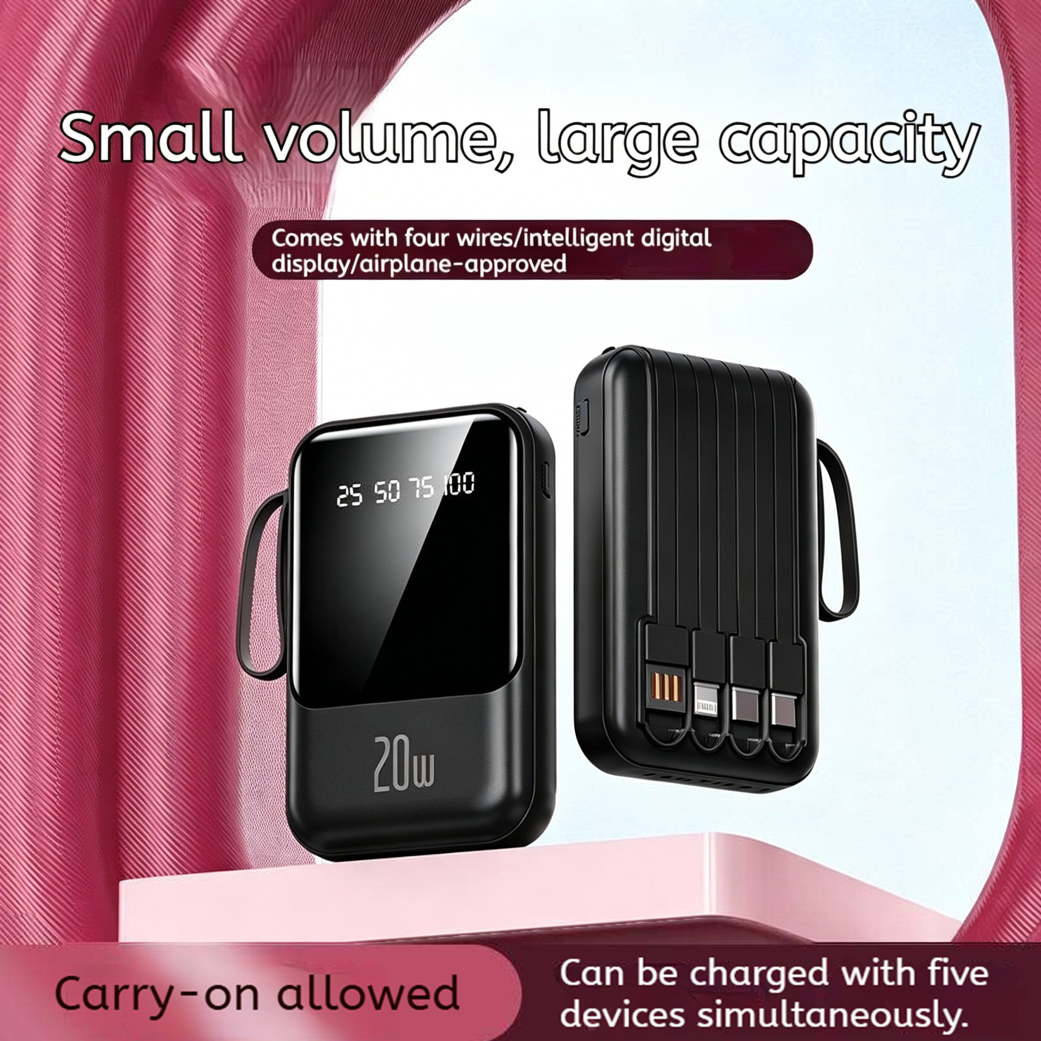 KP-720 Best-selling 8000mAh High-capacity Power Bank With Digital Display And Fast Charging 3C Certified In Stock photo 2