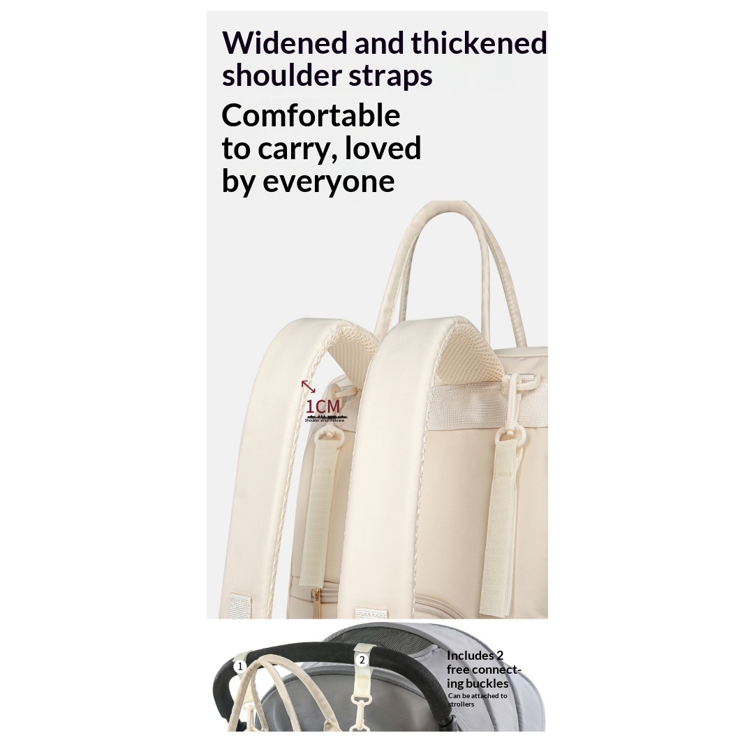 Multi Functional Handheld Backpack Mother And Baby Bag For Outdoor Use, Large Capacity Dry Wet Separation, Mommy Bag - Light Gray photo 4