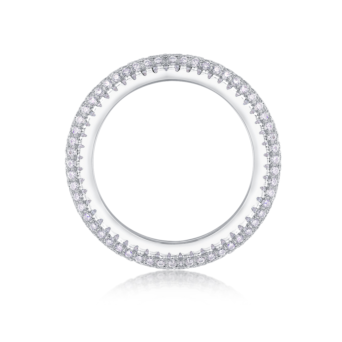 S925 Silver 3.8g Platinum Plated Moissanite Ring, 5.5mm 290pcs D VVS1 Eternity Band, GRA Certified US 5-9 photo 2