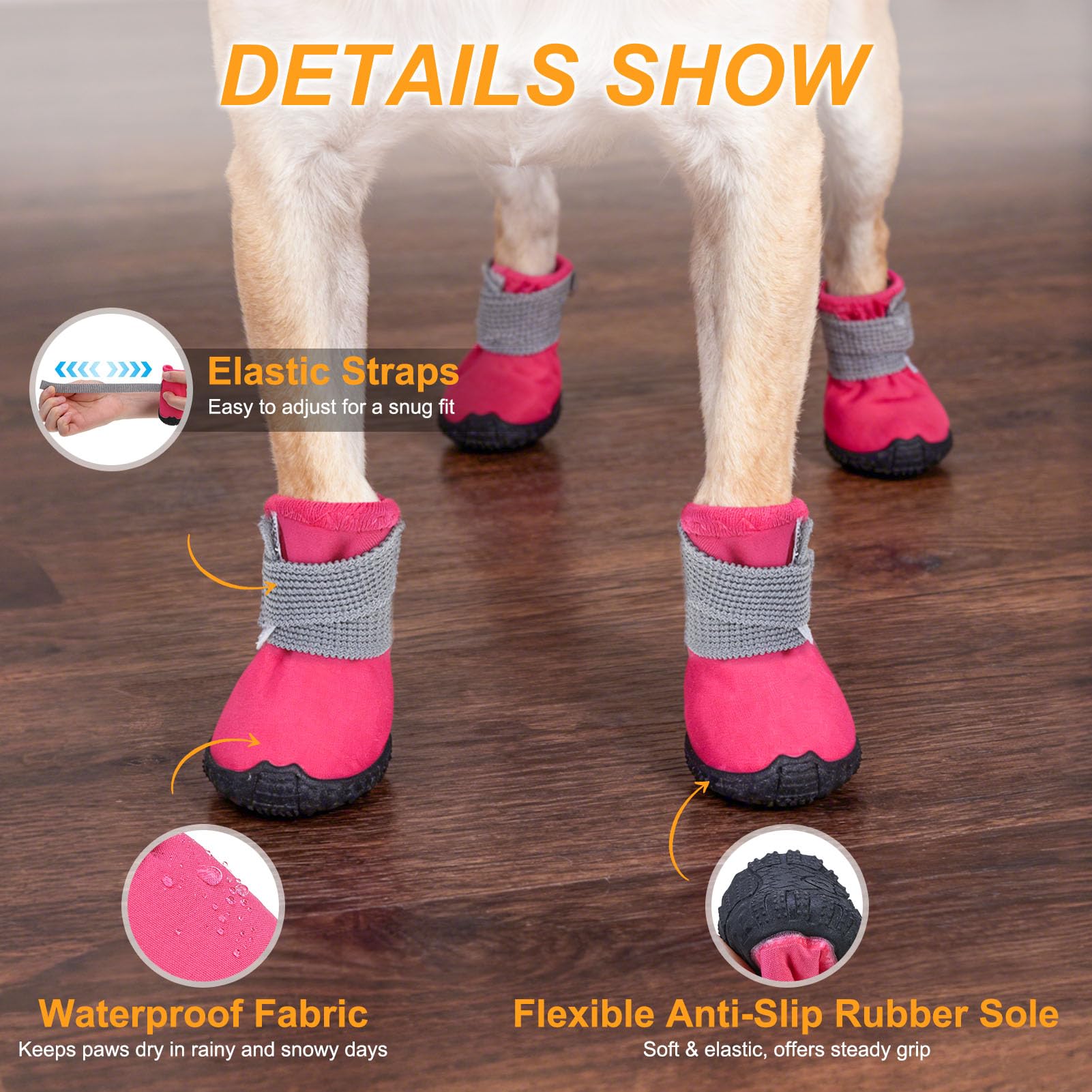 Dog Shoes Small Size Dogs,Breathable Summer Dog Booties & Paw Protectors For Hot Pavement,Anti-Slip Sole Puppy Dog Boots For Hardwood Floors, Outdoor Walking Running,Maltese Yorkie Chihuahua photo 4