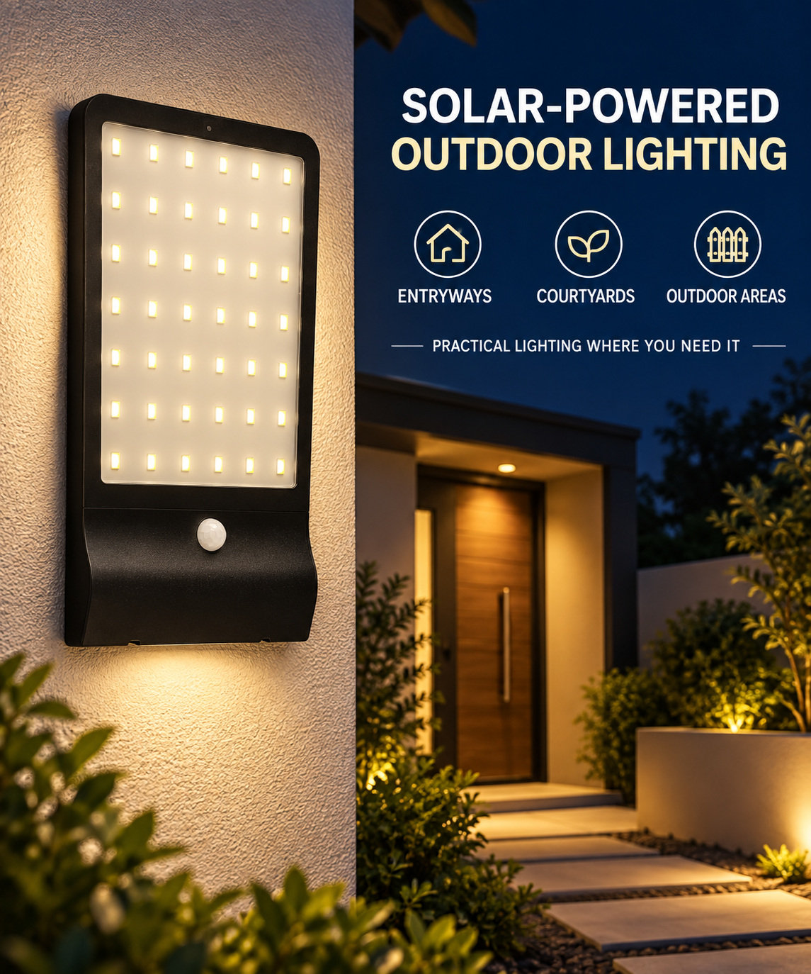 Solar Powered Rechargeable Motion Sensor LED Work Light 20W For Auto W732 Street Outdoor Road photo 6