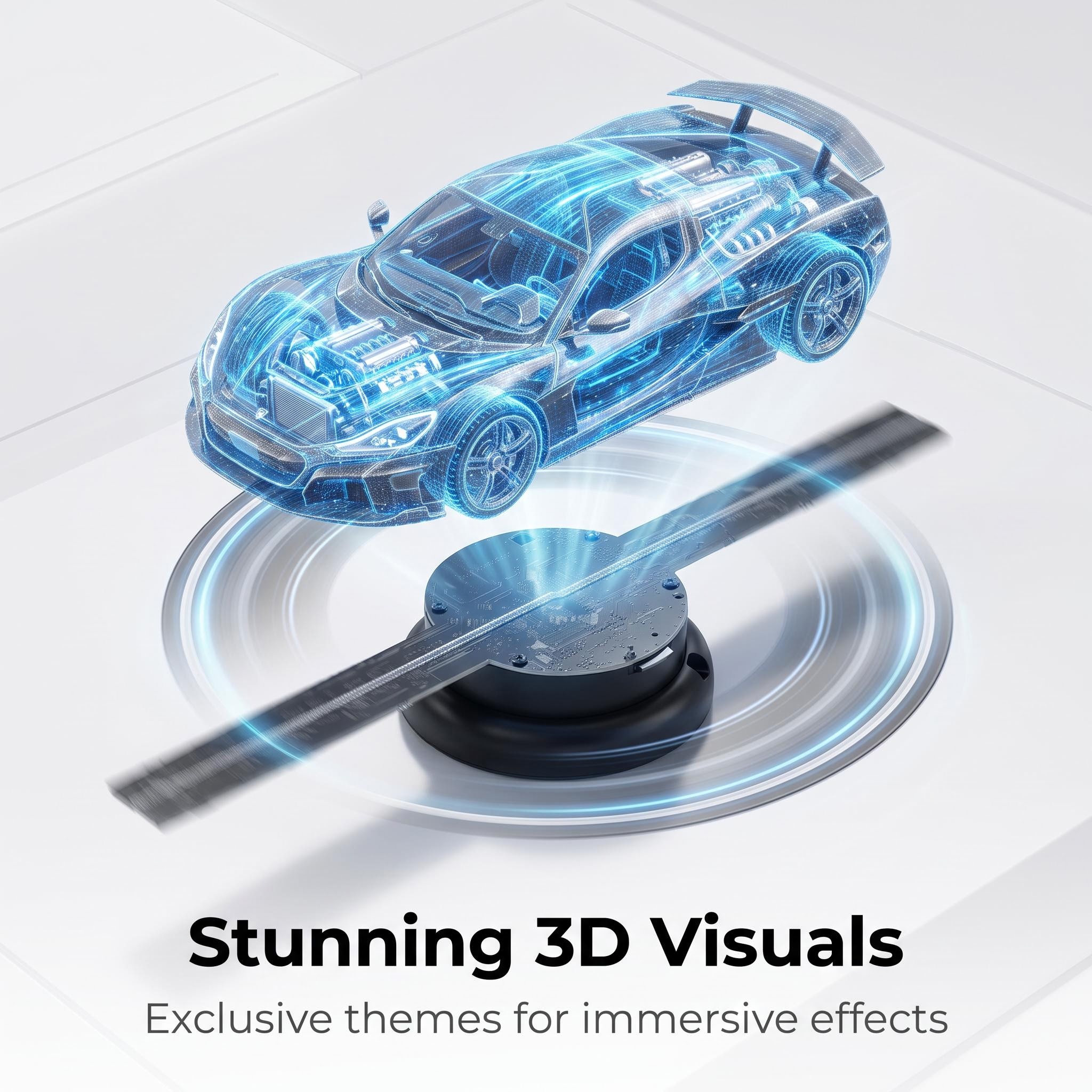 Wiilala 3D Hologram Fan 3D Circle App Hologram Advertising Display 224 Lights 11.81WiFi Holographic LED Fan Creative Advertising Design Store SignDesktop Display Stand With Protective Cover photo 1