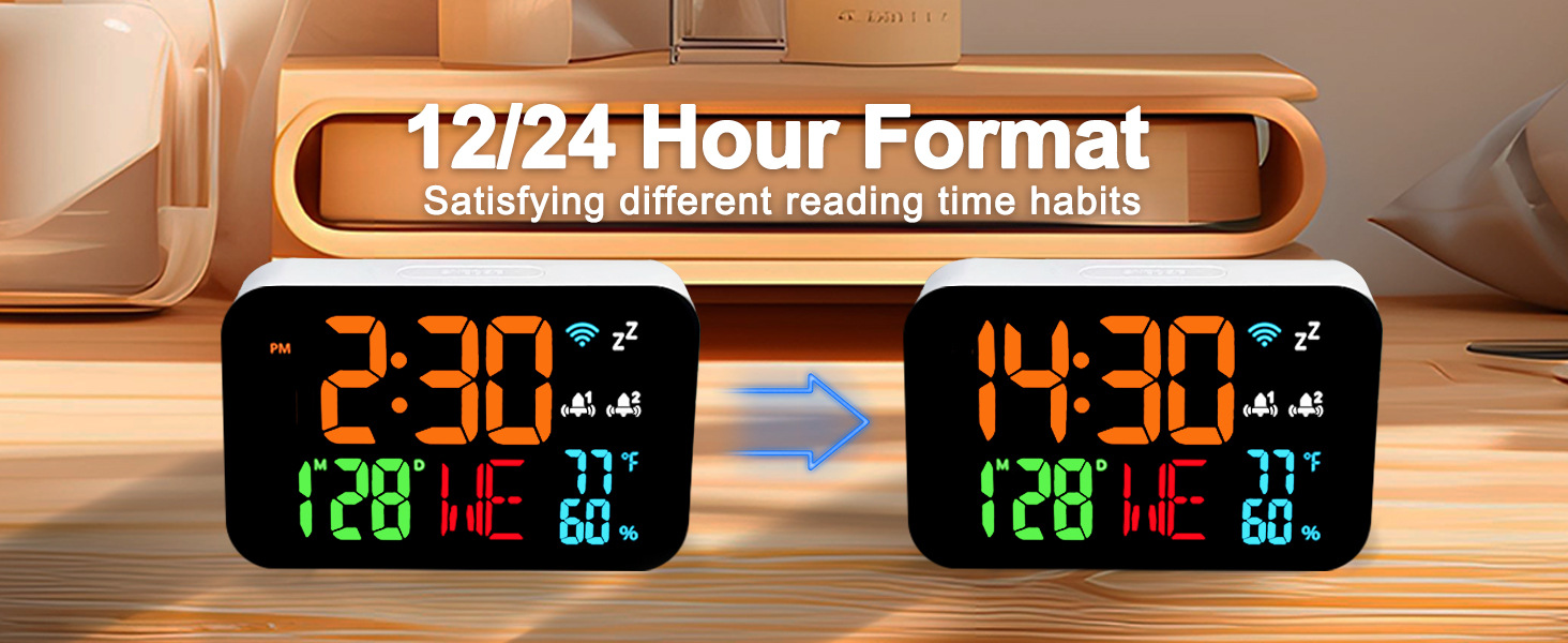 Temperature And Humidity Clock, Alarm Clock, Automatic Clock Calibration photo 2