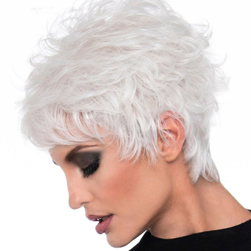 White Chemical Fiber High Temperature Silk Wig Women's Headgear photo 4