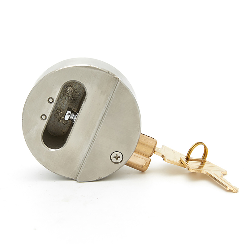 73mm Heavy Duty Puck Lock Hardened Stainless Steel Hidden Shackle Padlock For Trailer Truck Garage photo 4