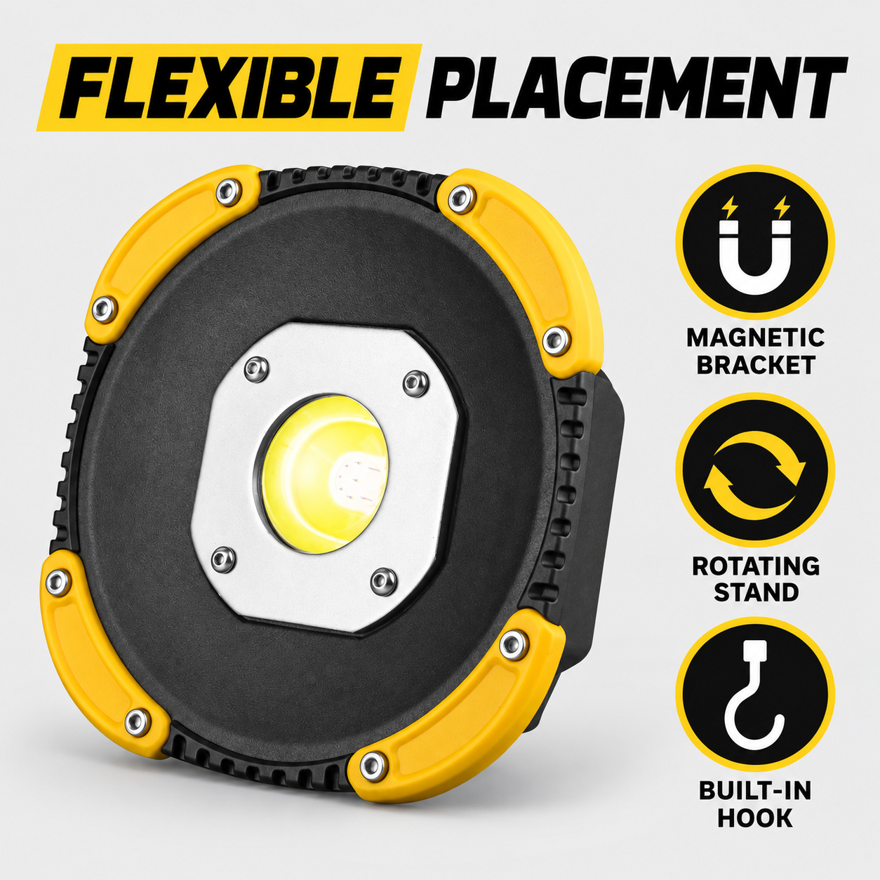 Rechargeable Magnetic Battery Display Type C LED Work Light Base Hanging W898 3600mAh Flood 3 photo 4