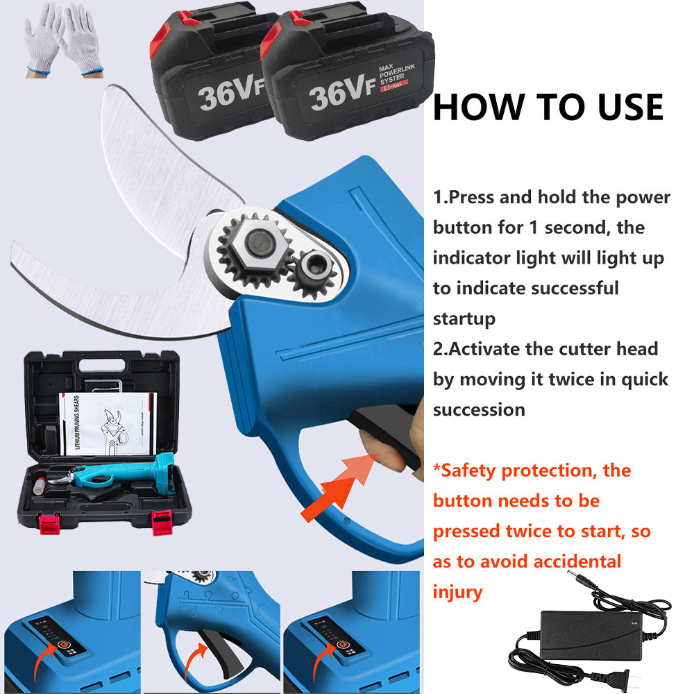 30mm Cordless Brushless Electric Pruning Shears Secateur For 18V Battery photo 5