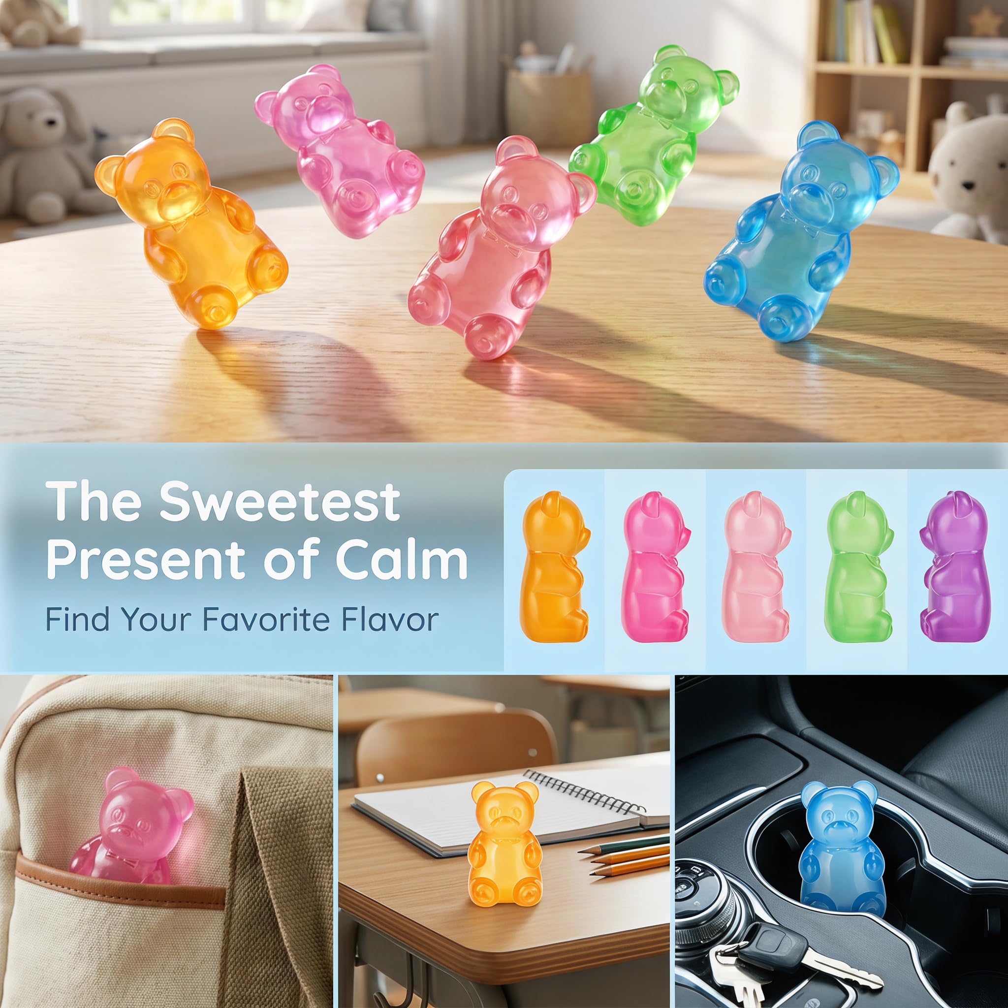 Gummy Bear Squishy Toys, Squeeze Fidget Toys For Kids And Adults- Purple Slow Rising Squishies Sensory Stress Balls For Teens Boys Girls Birthday Gifts Party Favors Stocking Stuffers Class Prizes photo 7