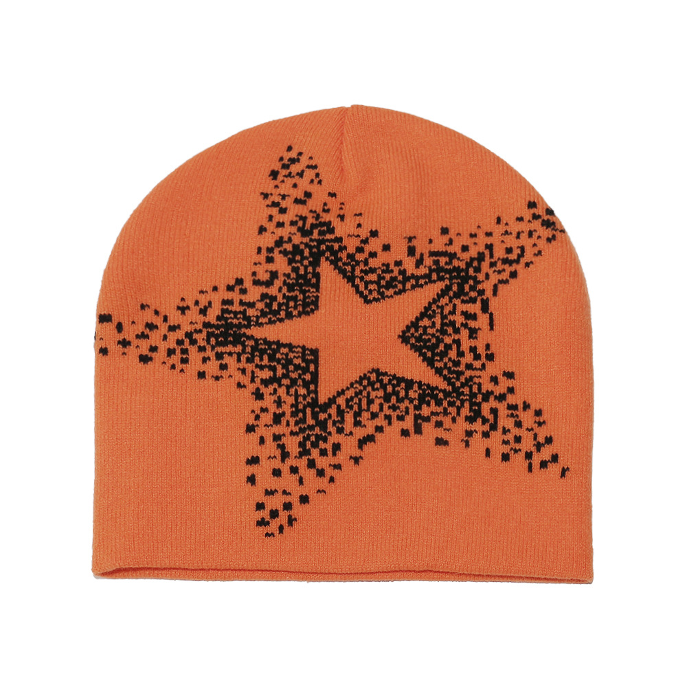 American Street Y2K Star Woolen Hat For Autumn And Winter, With Hip-hop Vibe And Warmth. Five-pointed Star Knitted Cold Hat For Keeping You Warm Outdoors photo 3