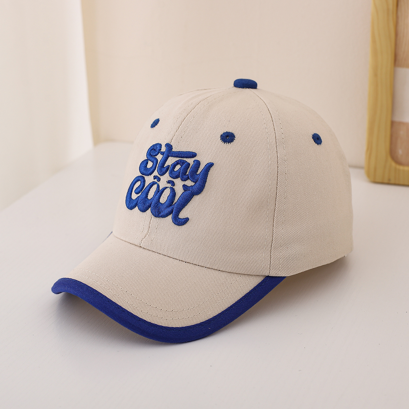 Children's Multi-color Edge-stitching Creative Font English Embroidery Adjustable Trendy Baseball Cap Fashionable Sport Shopping photo 5