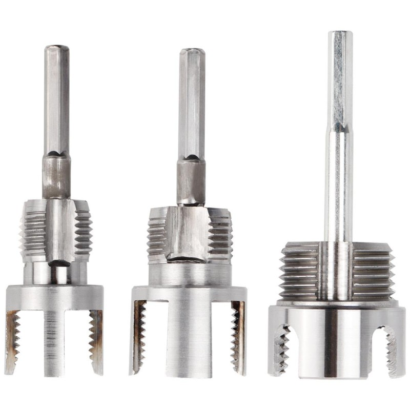 3-piece Heavy-duty Alloy Pipe Thread Tool Set, Integrated Internal And External Pipe Thread Processing Tools, PVC And Plastic Pipe Threader Set photo 1