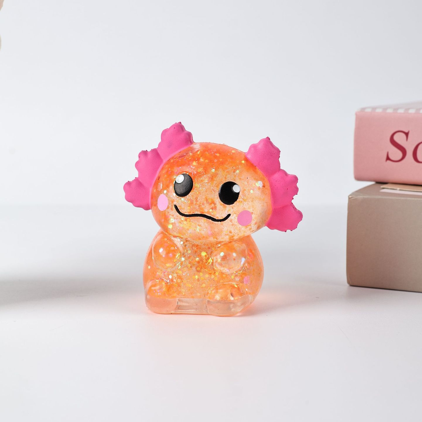 1PCS Glitter Axolotl Squishy, Slow Rising Squeeze Toy, Cute Axolotl Fidget Toy For Stress Relief, Calming Sensory Toy For Kids Adults, Party Favor Gifts photo 8