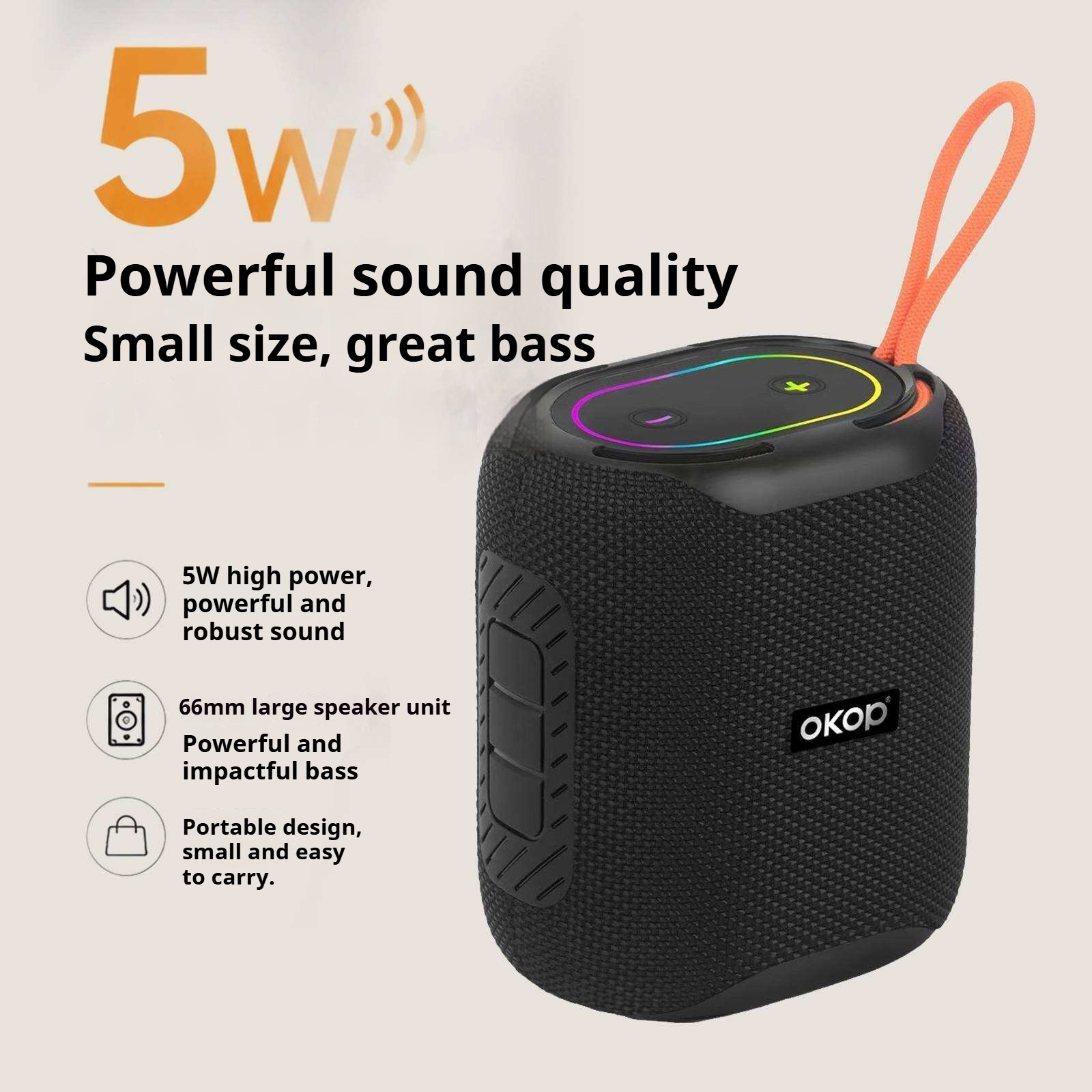 KP-860 Best-selling Wireless Bluetooth Speaker Portable Handle RGB Lighting High-Quality Sound Long Battery Life Factory Direct In Stock photo 2